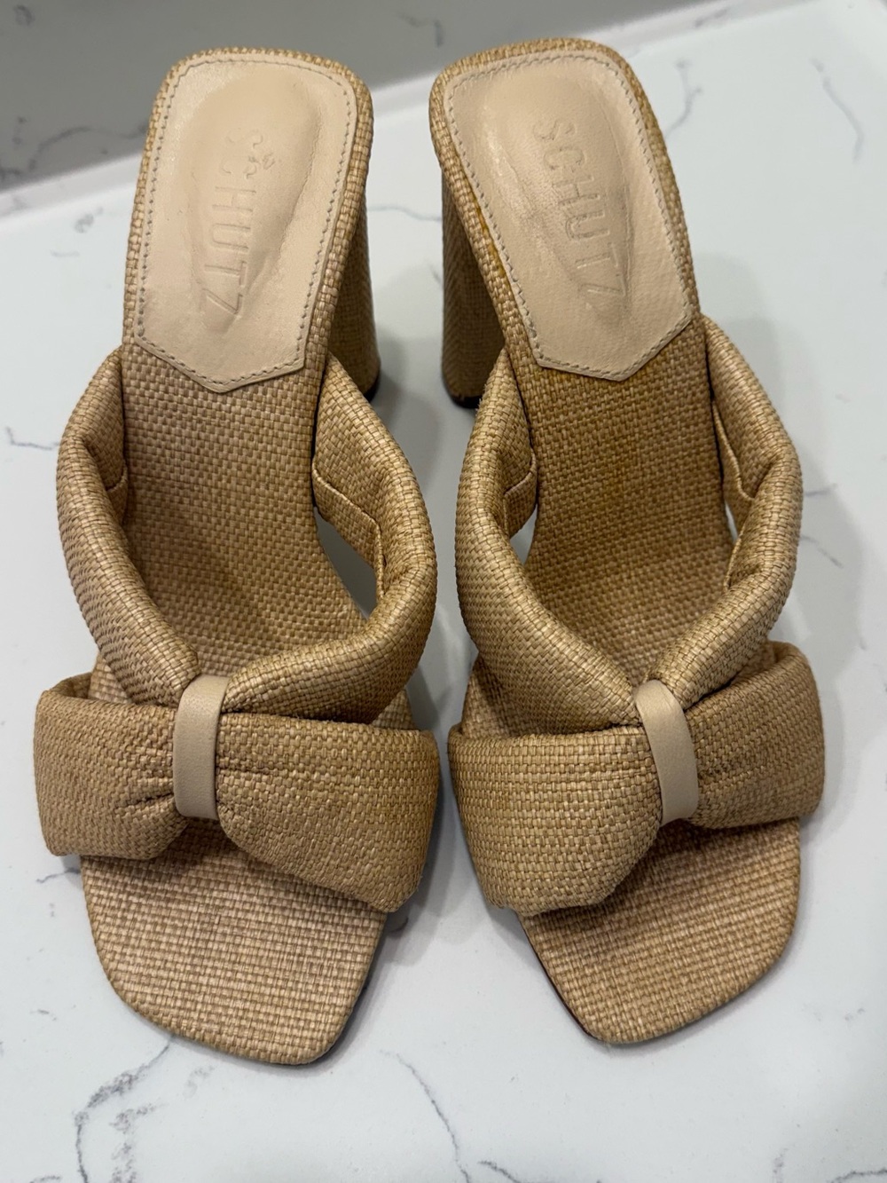 SCHUTZ Fairy High Sandal Block Heel Mules - Picture 1 of 6